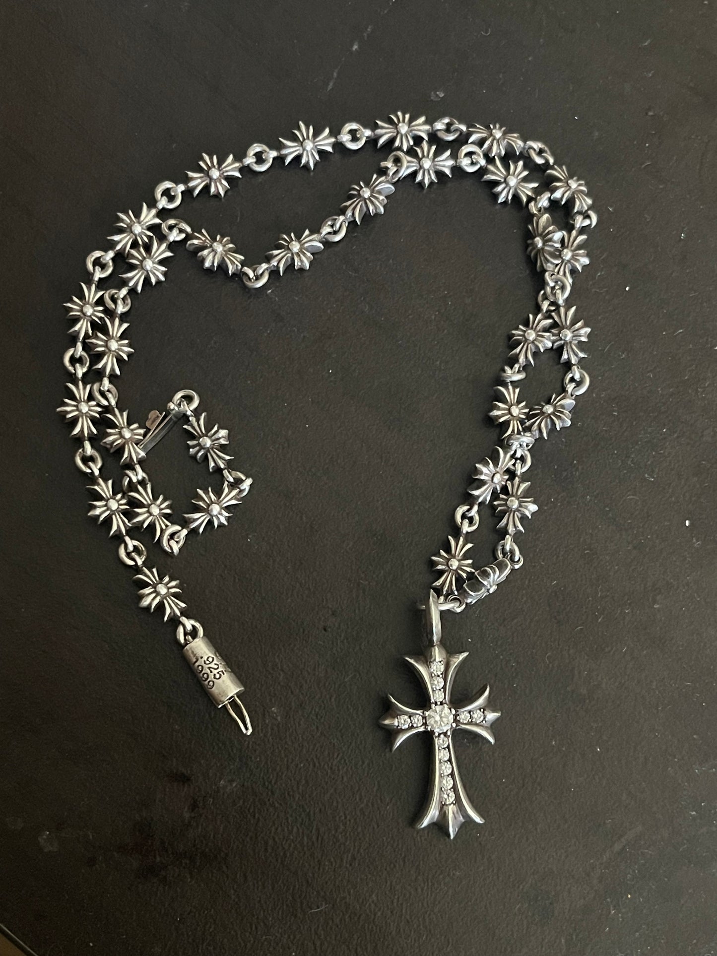 Chrome hearts Tiny E with Tiny Diamond Cross