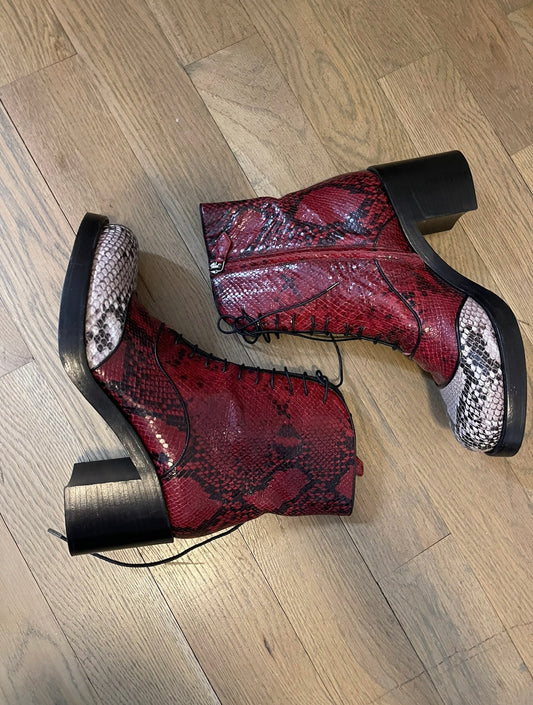 Miu miu snake skin python heel boots