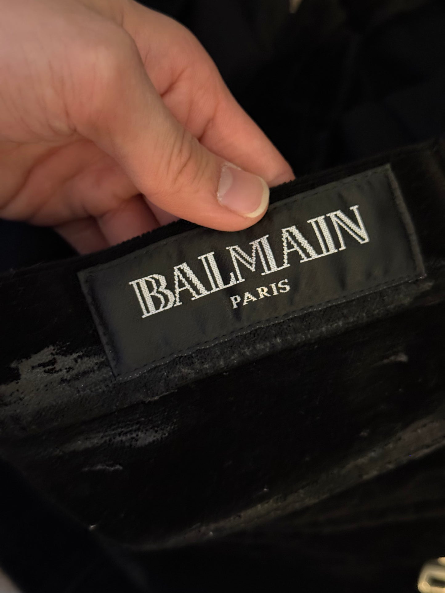 Balmain 4 zip waxed velour pants