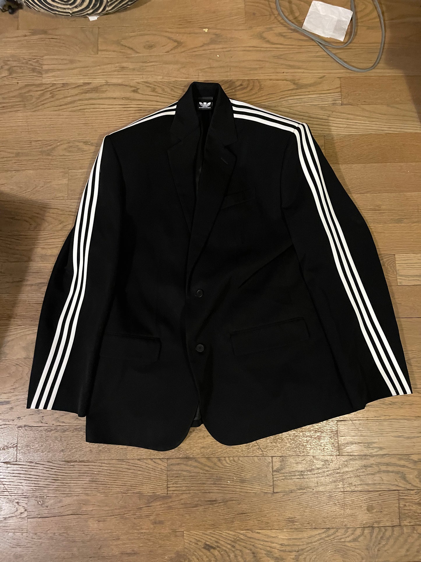 Balenciaga Adidas Wool Twill oversized shoulder padded Blazer