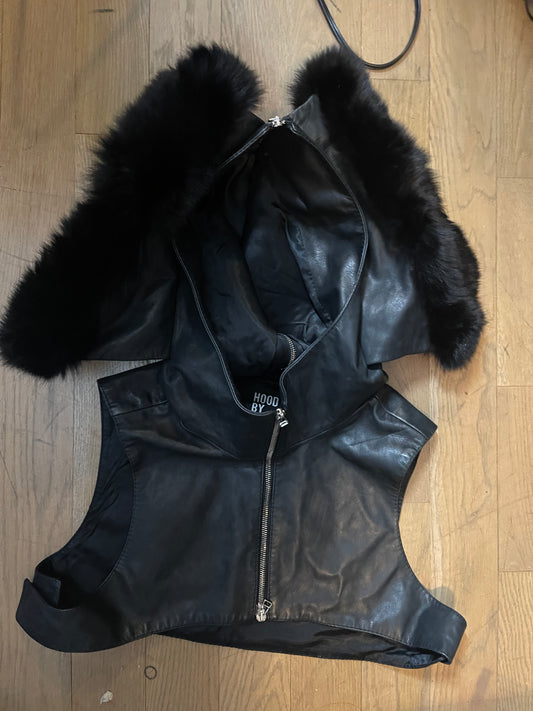 Hood by air 2016FW Fur leather hood
