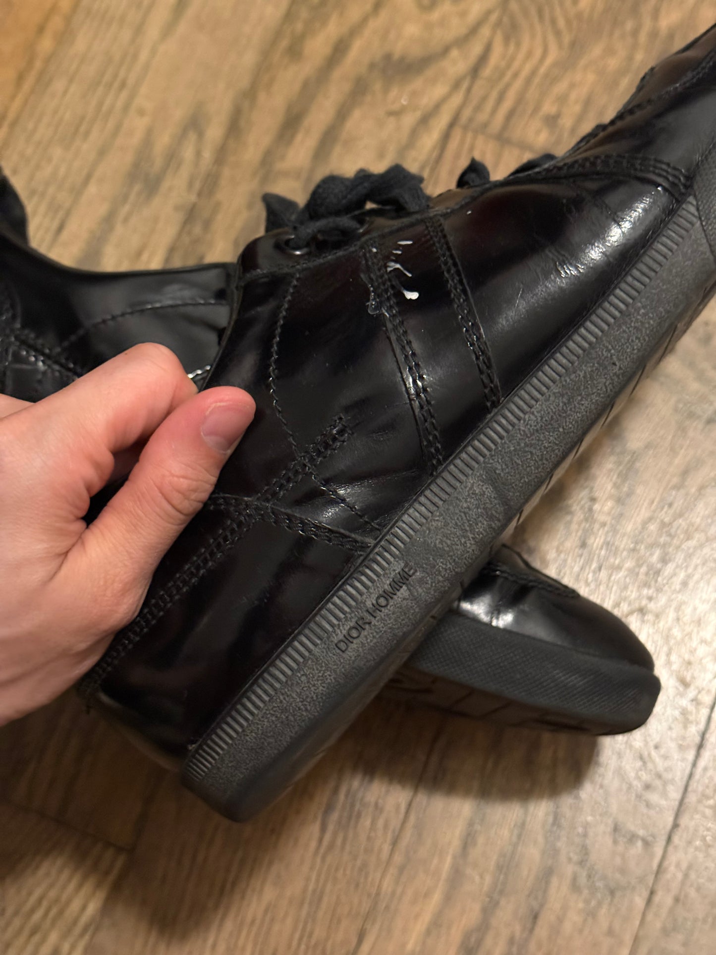 Dior Homme Kris Van Assche era patent leather sneakers size 40.5