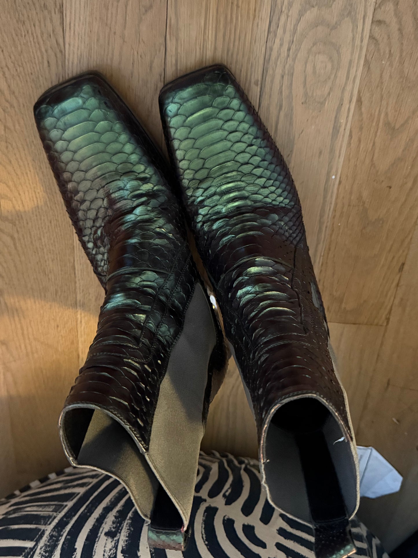 Rick Owens edfu python silver boots