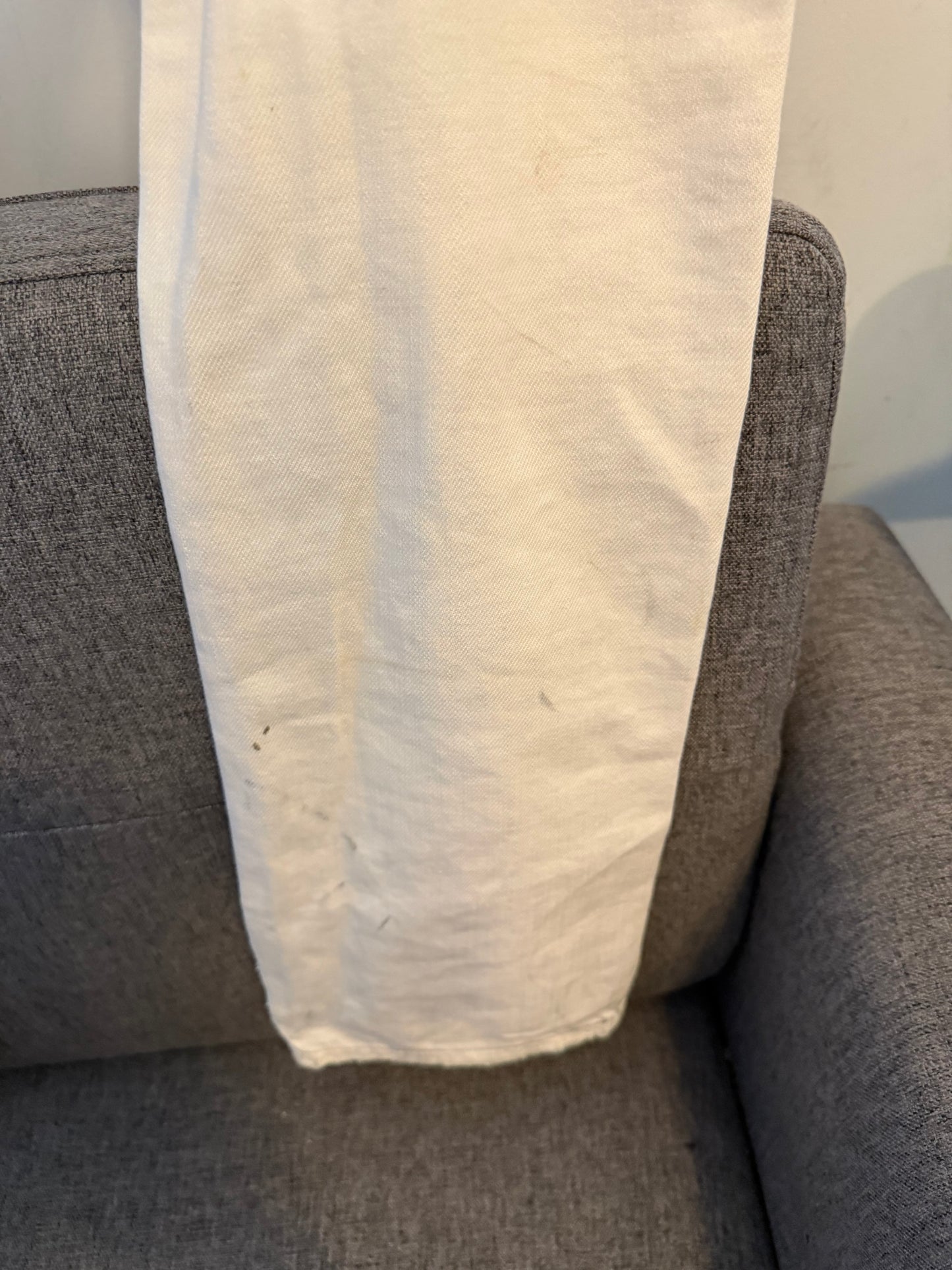 Balmain moto pants full length white denim olivier