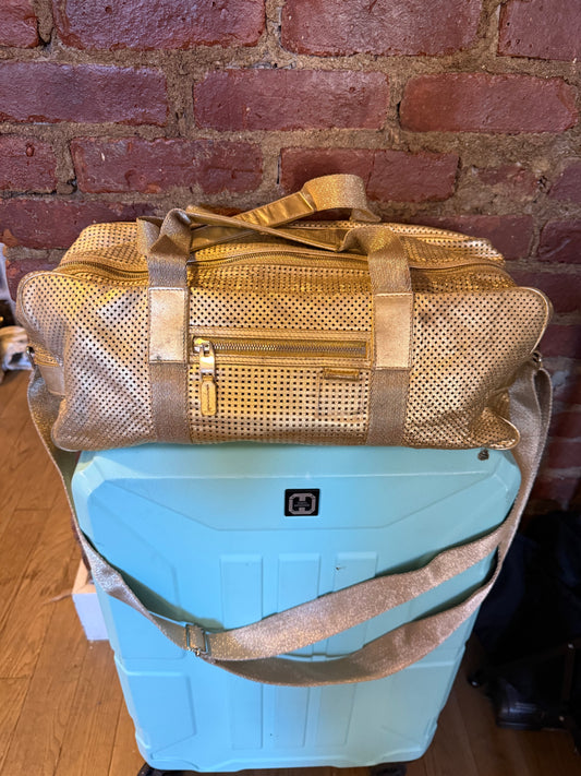 Dior Homme SS06 perforated gold leather duffle bag