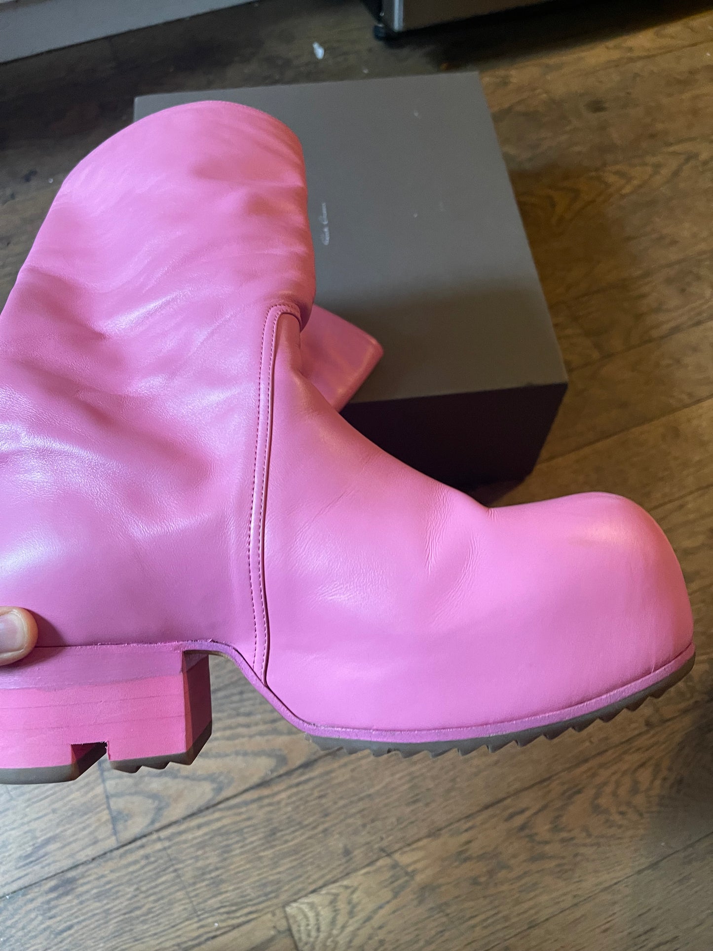 Rick Owens pop pink ballast Bauhaus boots