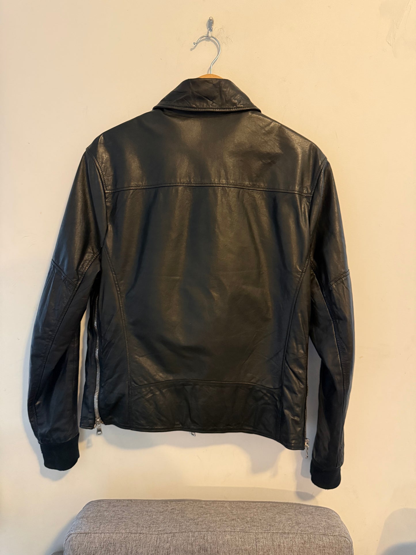 Balmain SS11 safety pin leather jacket sz 52