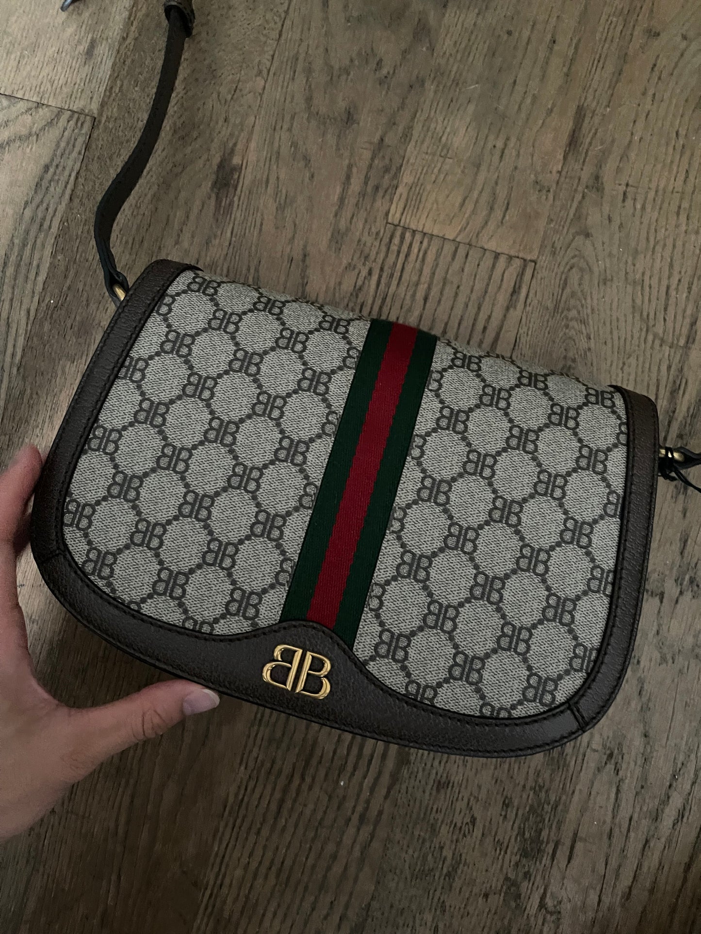 Gucci balenciaga hacker shoulder canvas bag