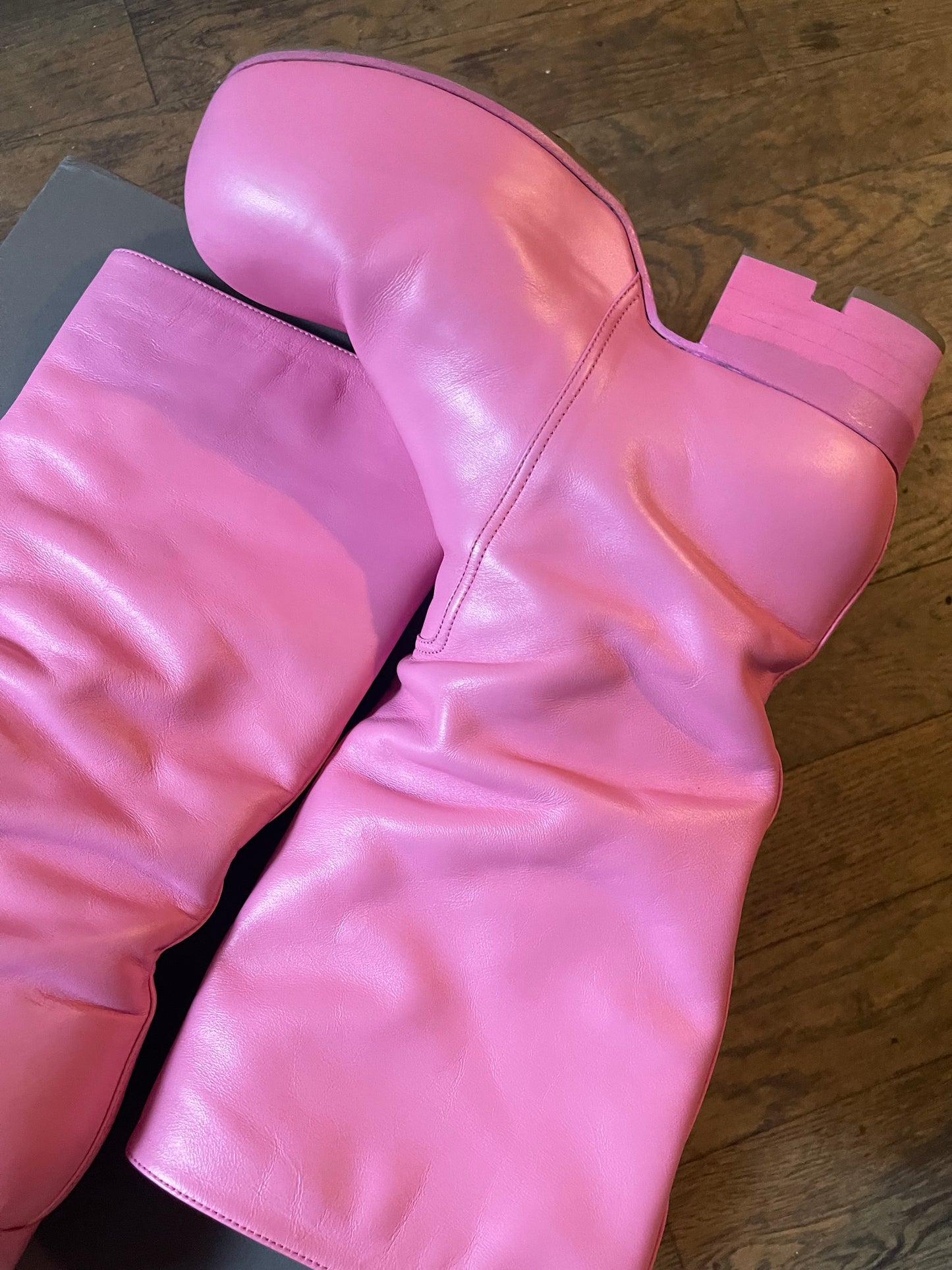 Rick Owens pop pink ballast Bauhaus boots