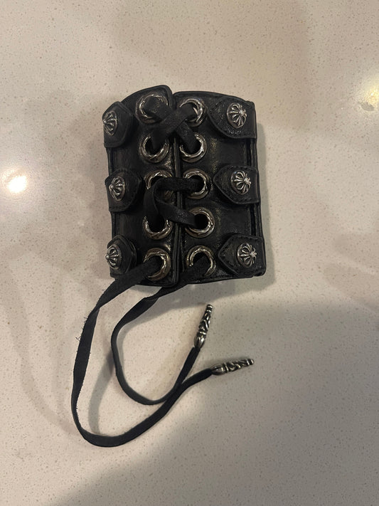 Chrome hearts leather corset bracelet
