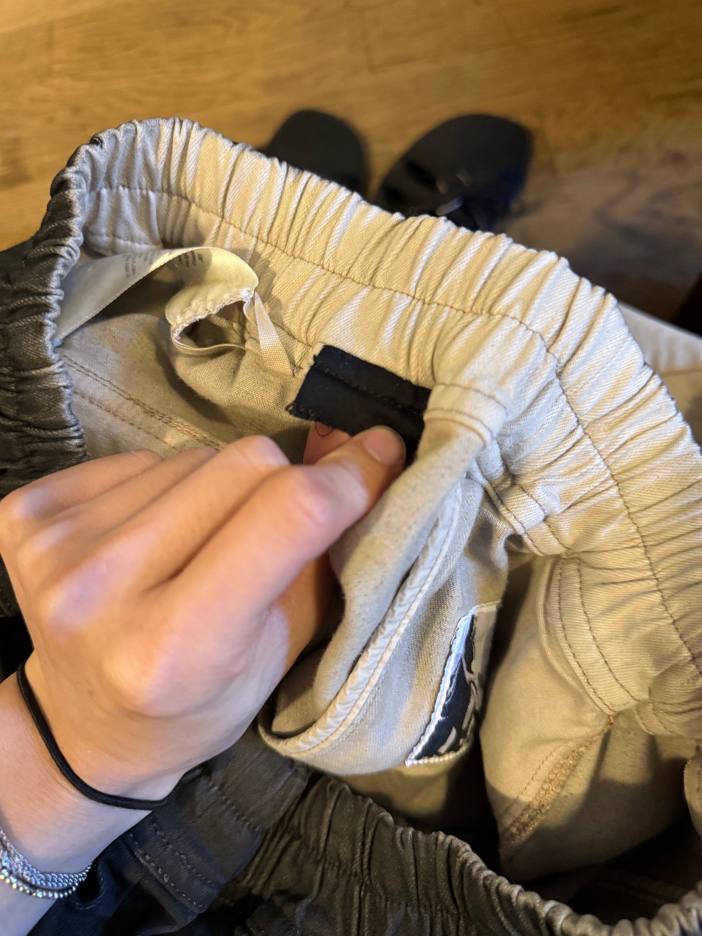 Rick Owen’s SS22 creatch bleached cargo shorts