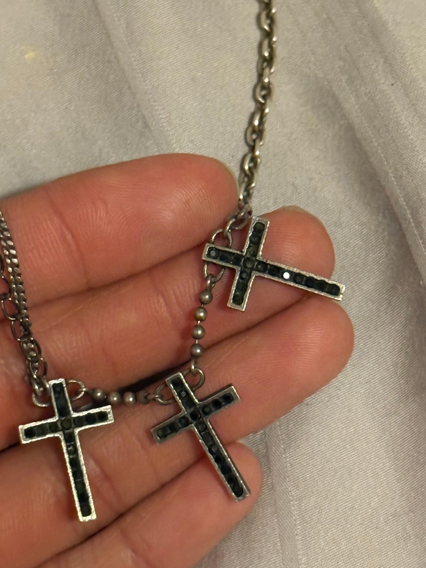 Undercover triple cross necklace