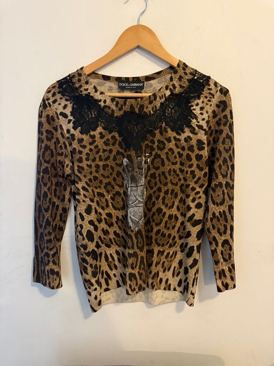 Dolce Gabbana leopard printed sweater