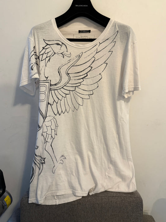 Balmain 2012 Olivier rousting era double eagle head shield t shirt