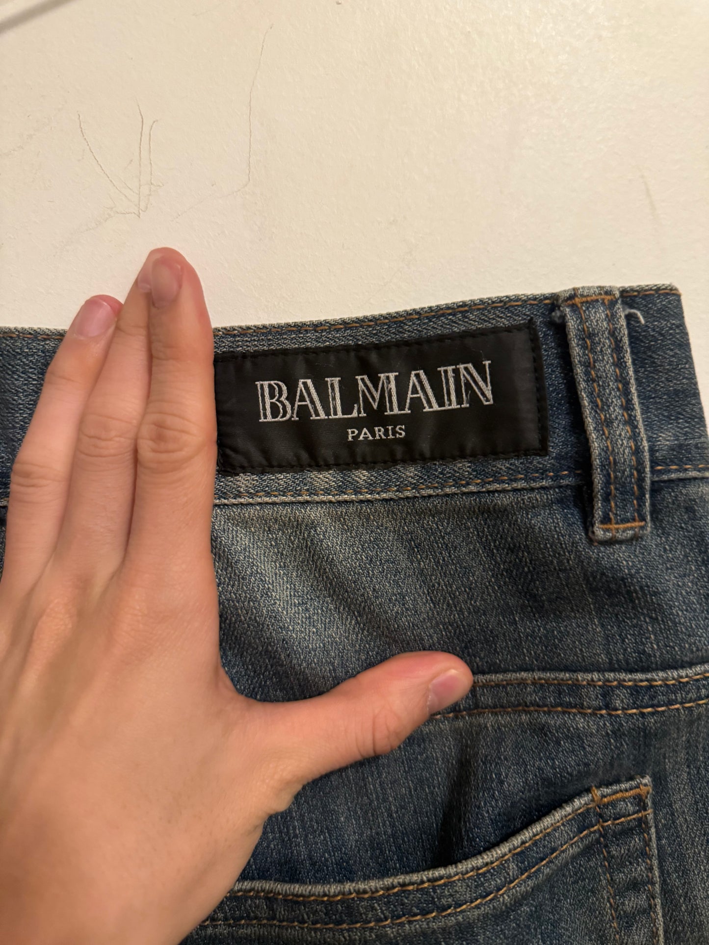Balmain SS12 mud denim pants