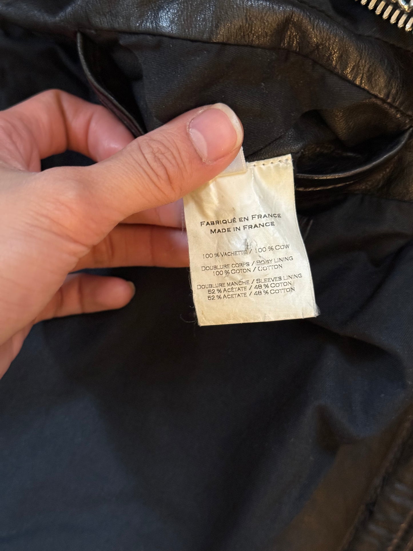 Balmain SS11 safety pin leather jacket sz 52