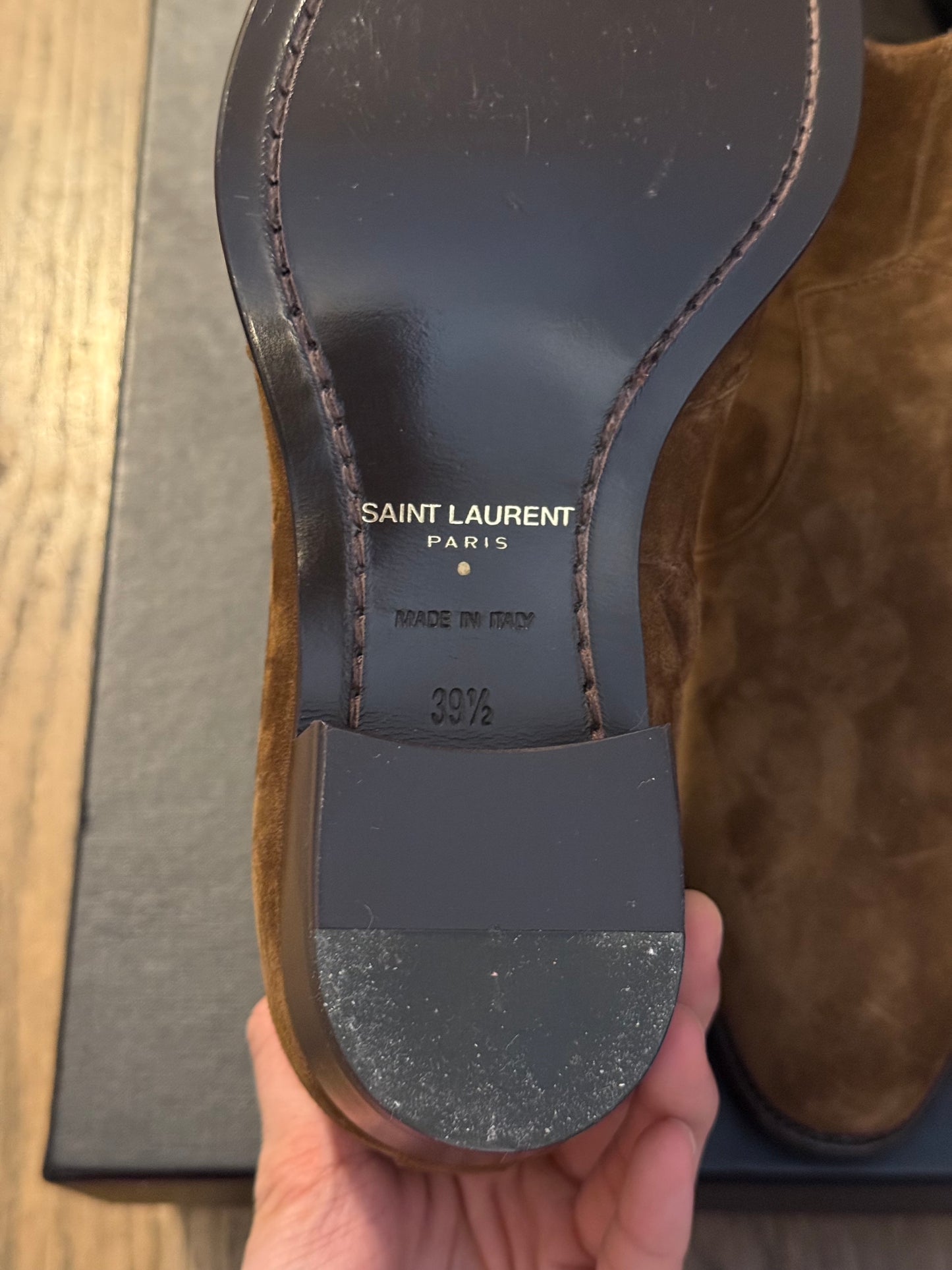 Saint Laurent 40MM Wyatt suede brown boots