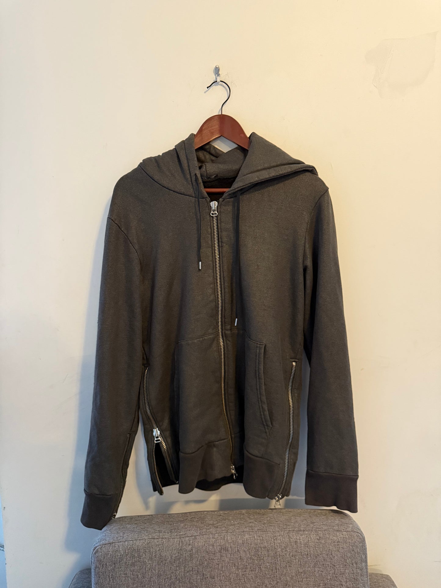 Balmain SS09 waxed zip hoodie