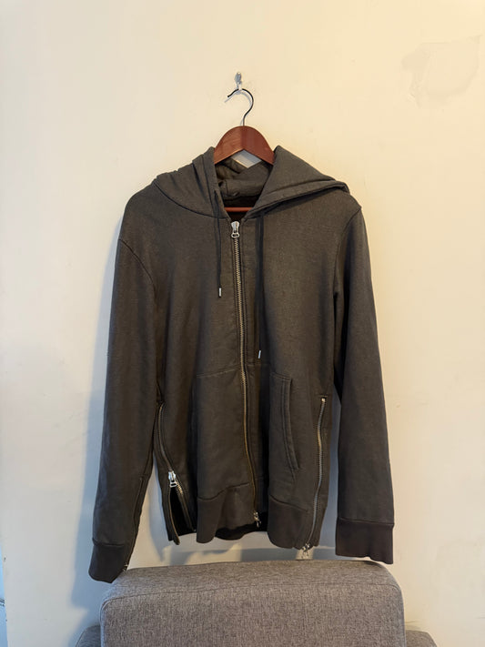 Balmain SS09 waxed zip hoodie