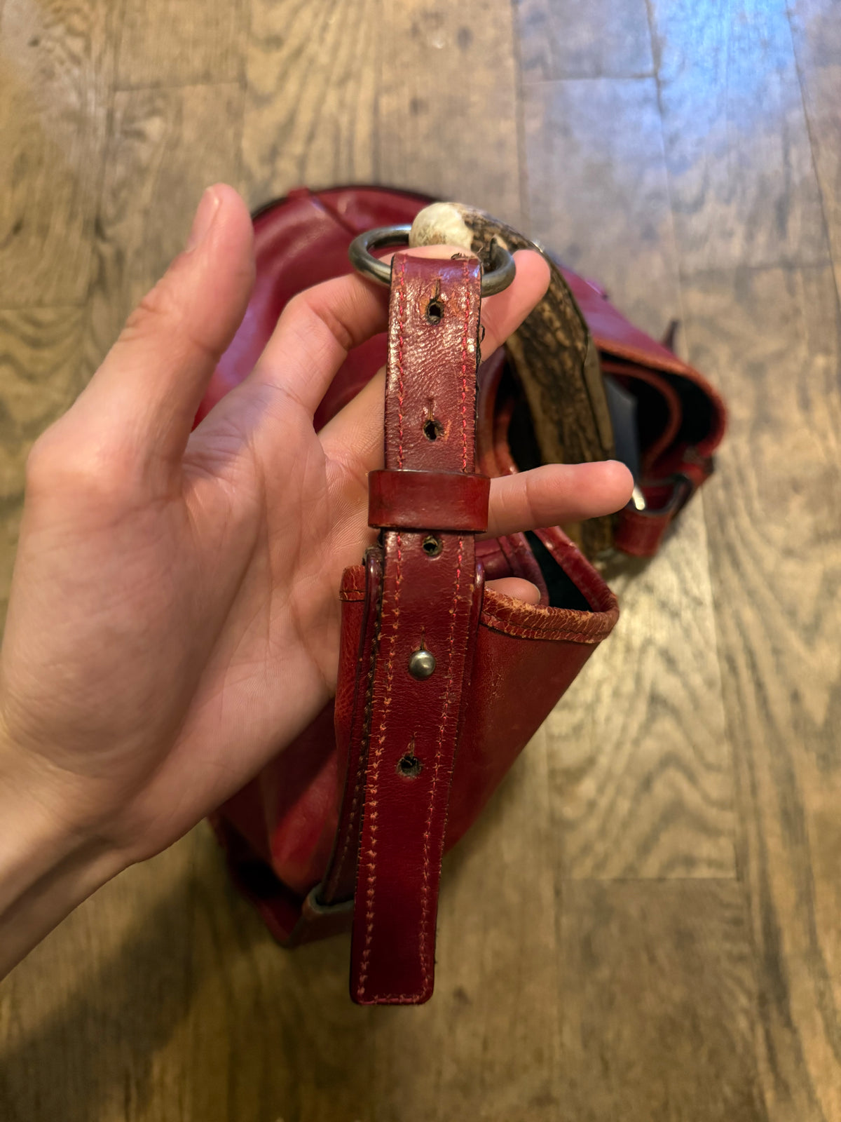Yves Saint Laurent rive gauche Mombasa bag in red