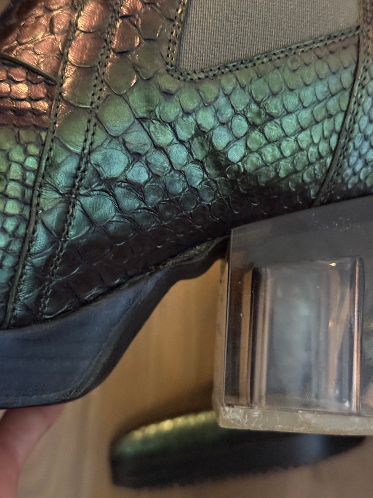 Rick Owens edfu python silver boots