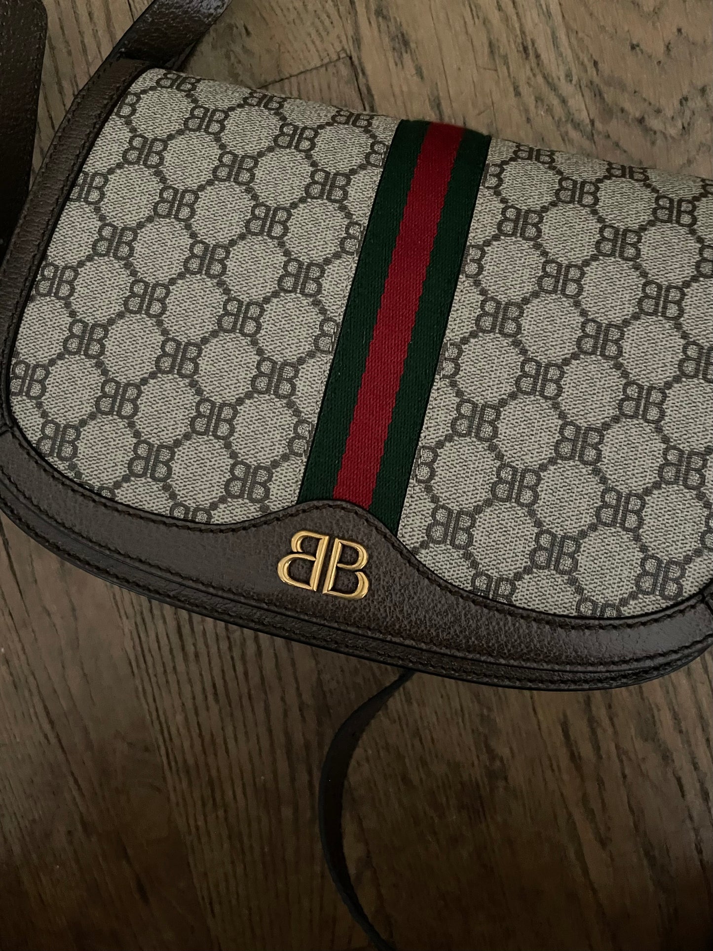 Gucci balenciaga hacker shoulder canvas bag