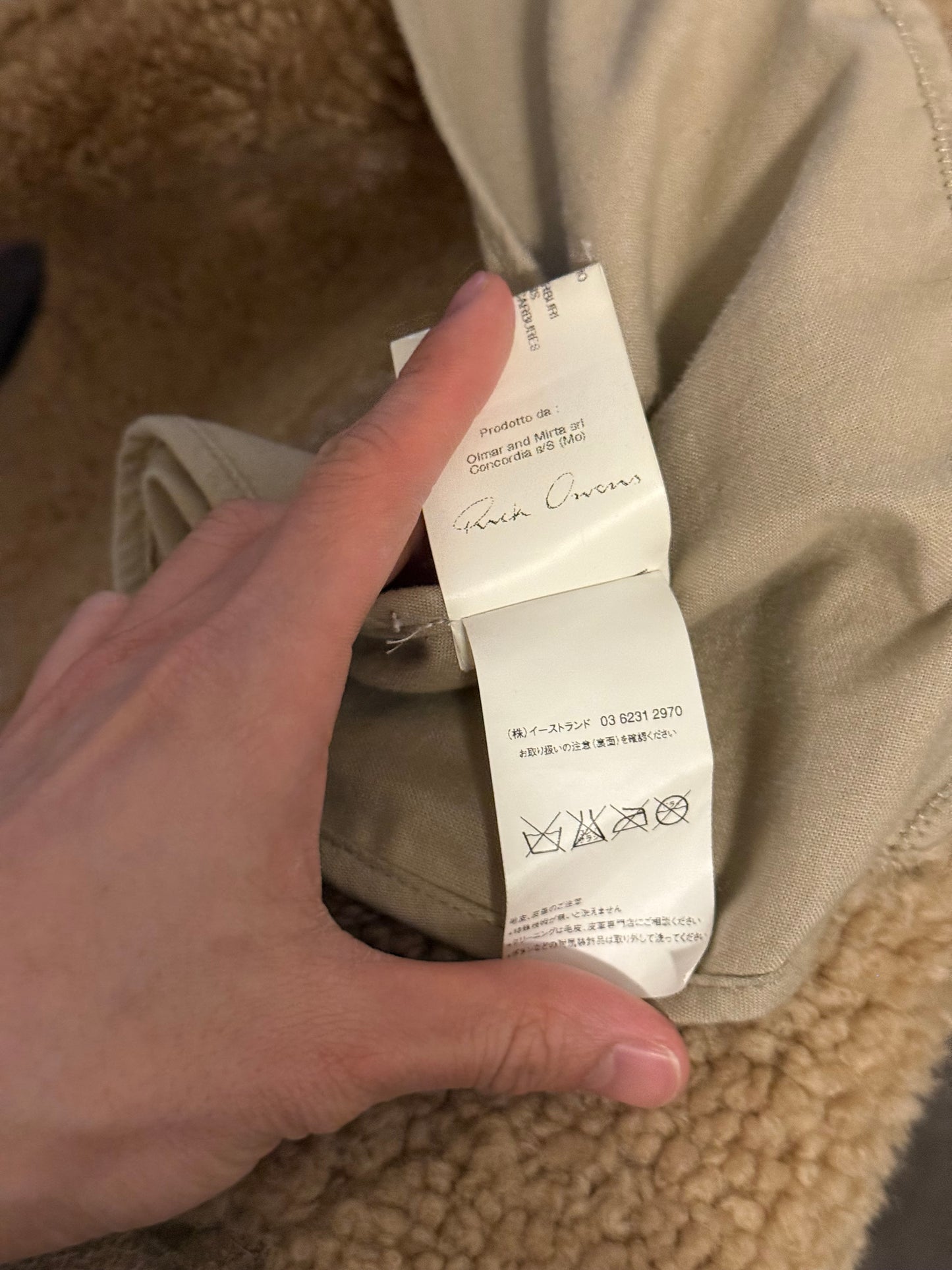 Rick Owens AW10 gleam showtek shearling jacket