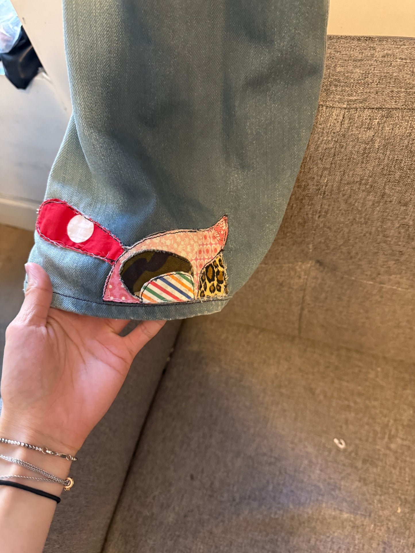 Levis engineer twisted seam bleach pants skoloct patches