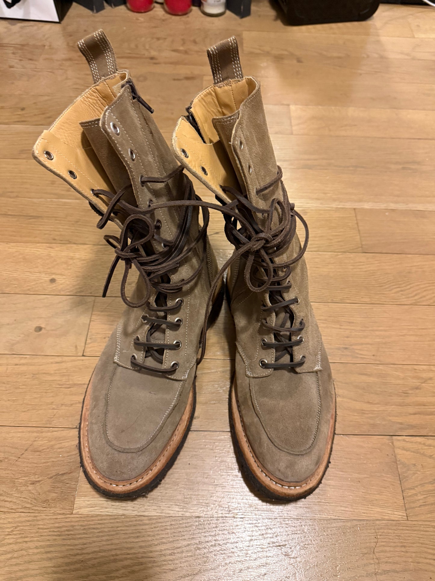 Balmain AW11 decarnin ranger tall boots suede
