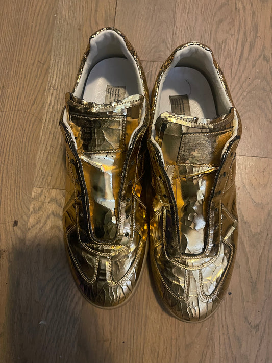 Maison Margiela gold replicas foil effect sneakers
