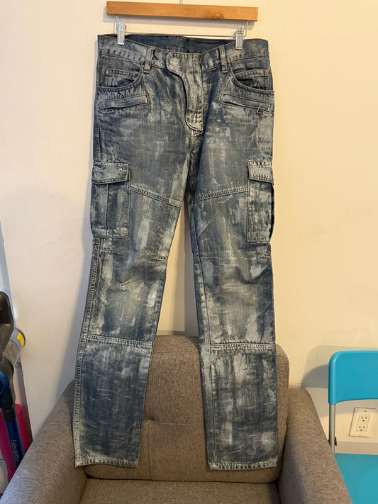 Balmain SS09 decarnin waxed cargo pants