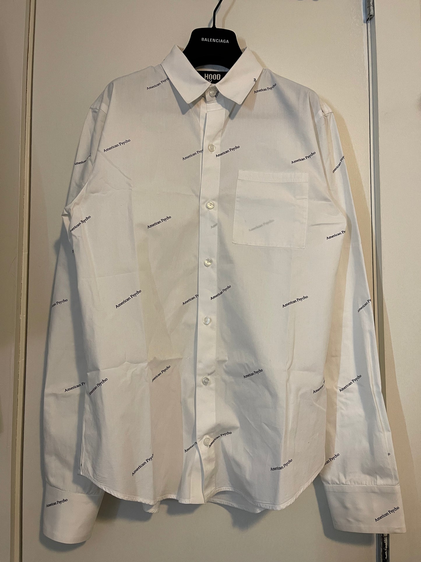 Hood by air SS17 American psycho print button shirt