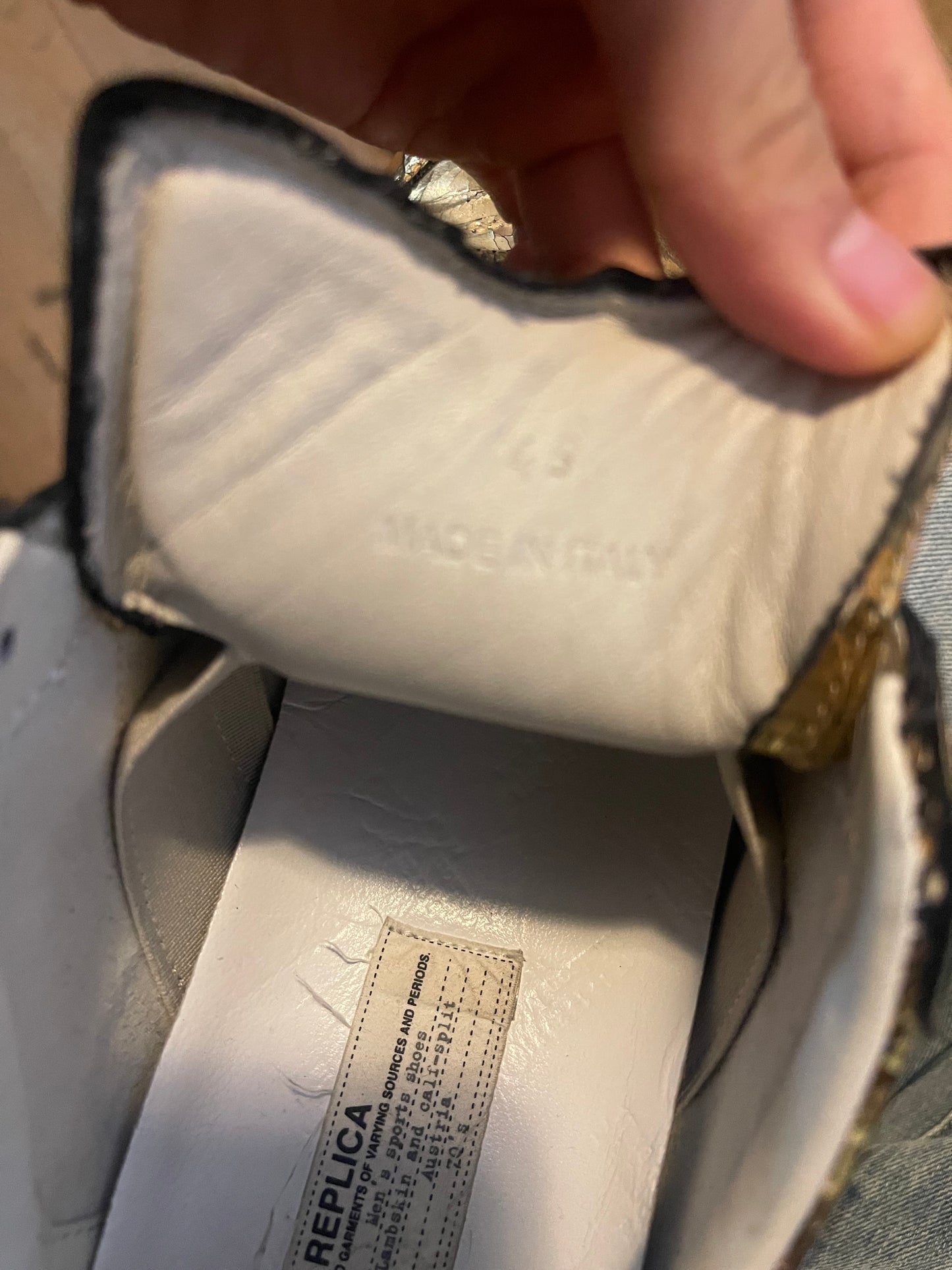 Maison Margiela gold replicas foil effect sneakers