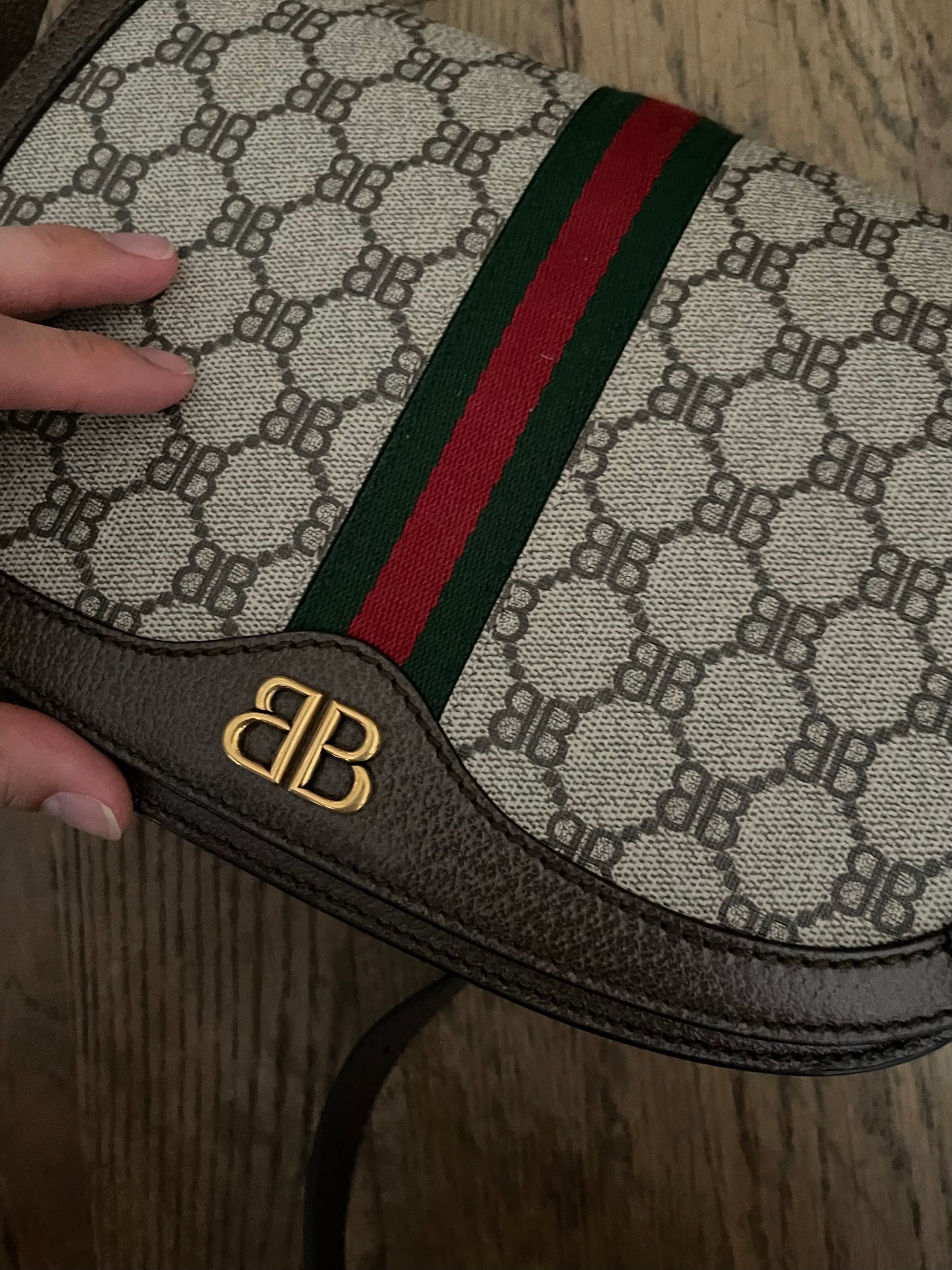 Gucci balenciaga hacker shoulder canvas bag