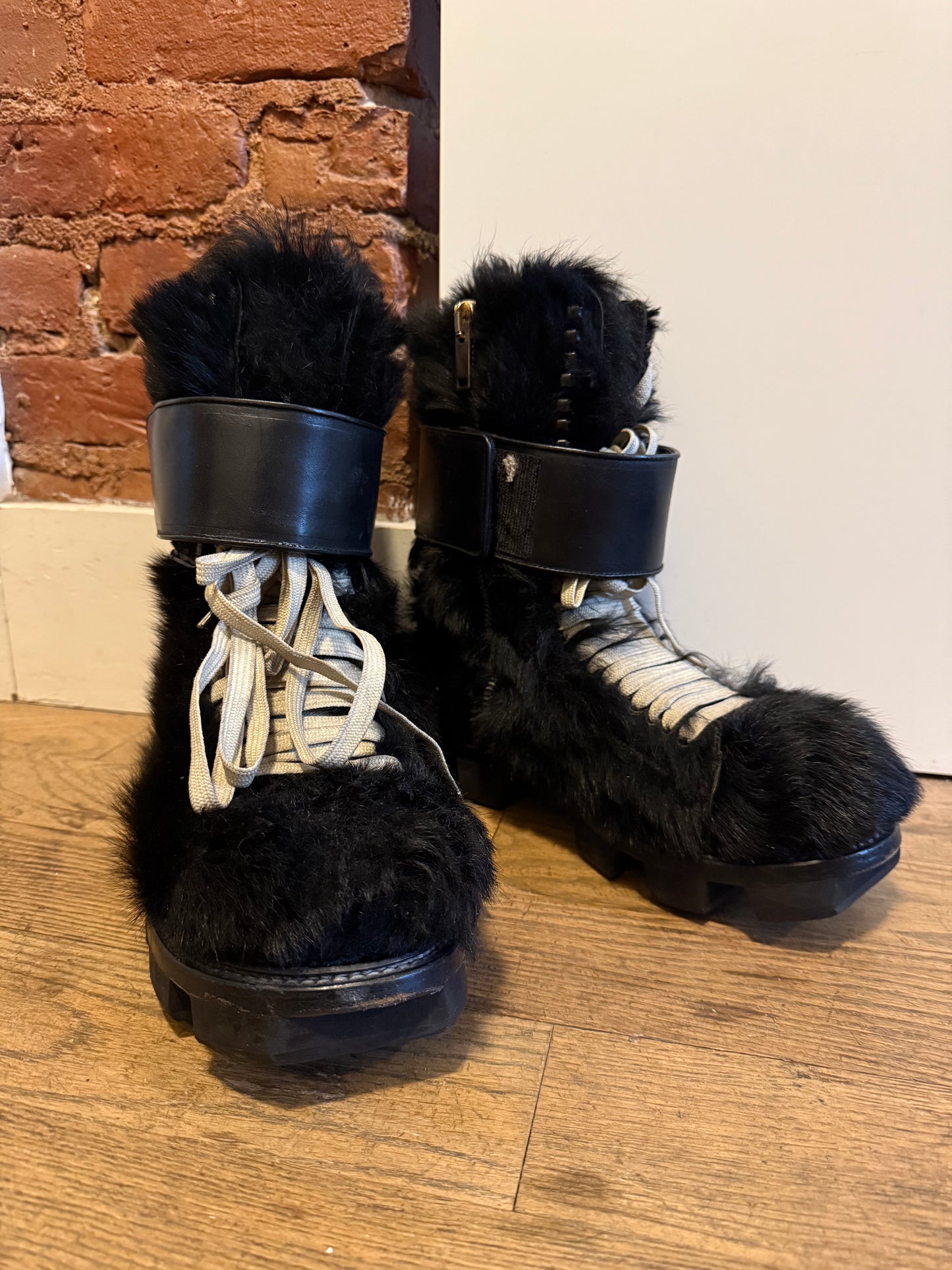 Rick Owens SS13 plinth fur boots