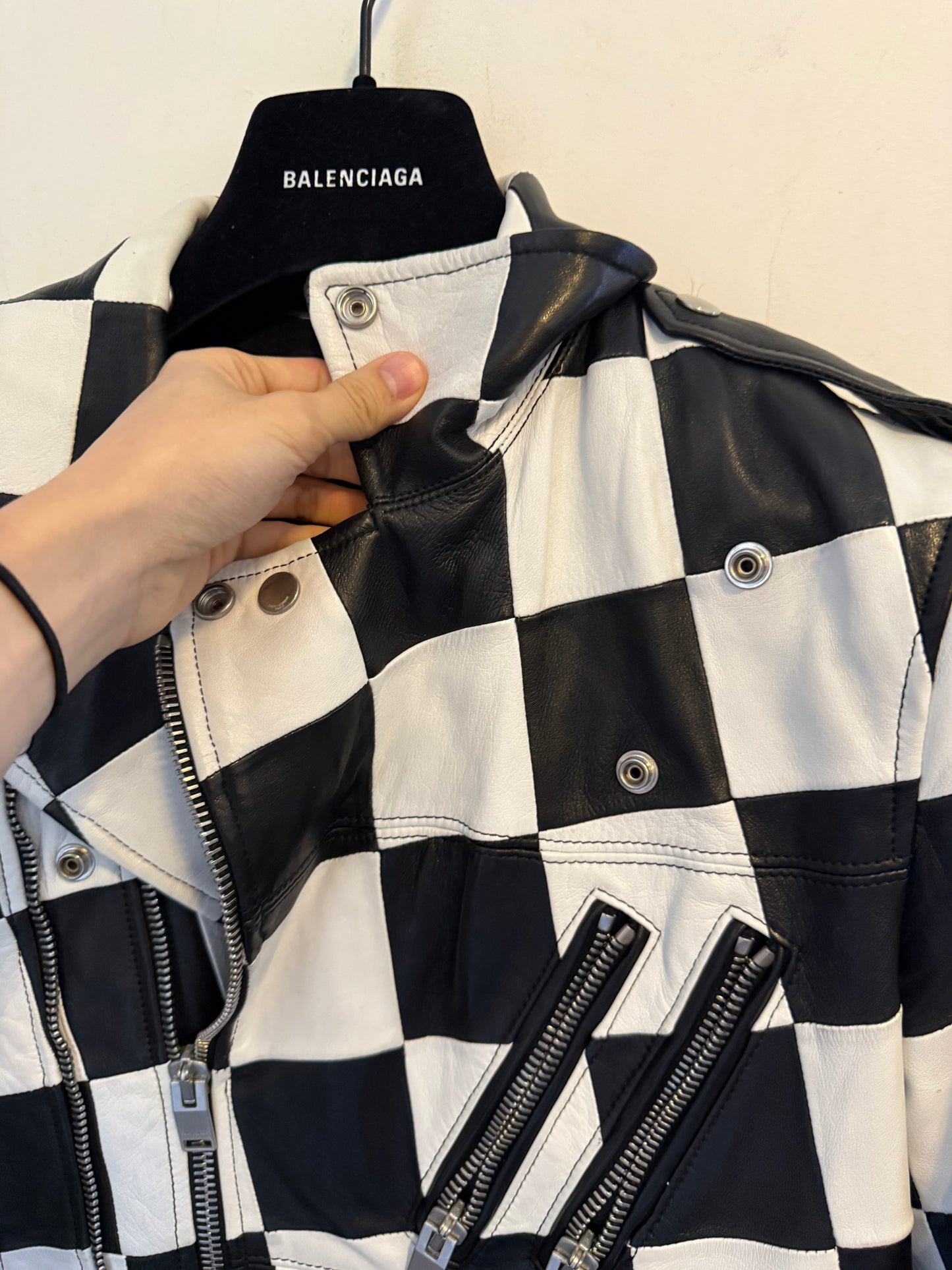 Saint laurent SS14 checkered damier multi zip jacket
