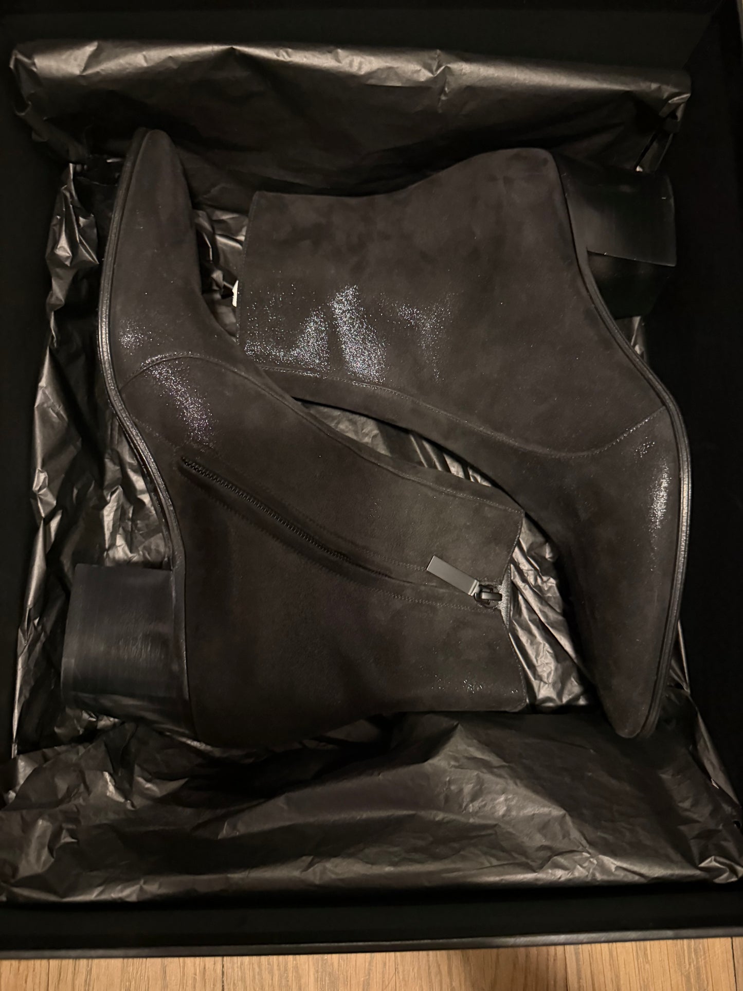 Saint laurent Vassili 60 Zip boot glitter hydra black