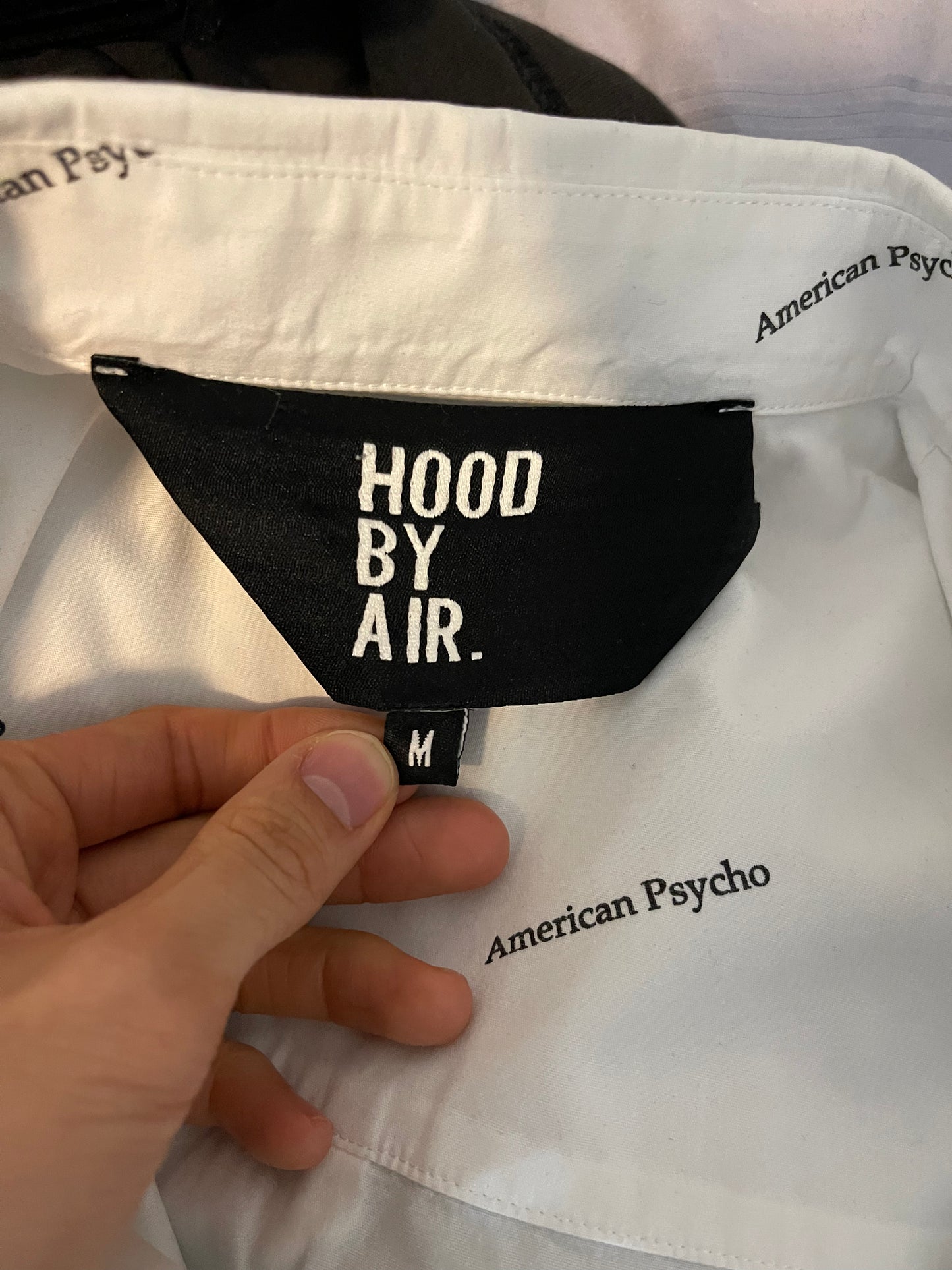 Hood by air SS17 American psycho print button shirt