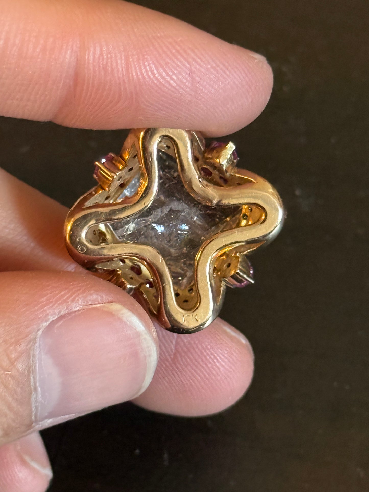 Rose gold 18k Pink Sapphire And Diamond Pendant With Morganite