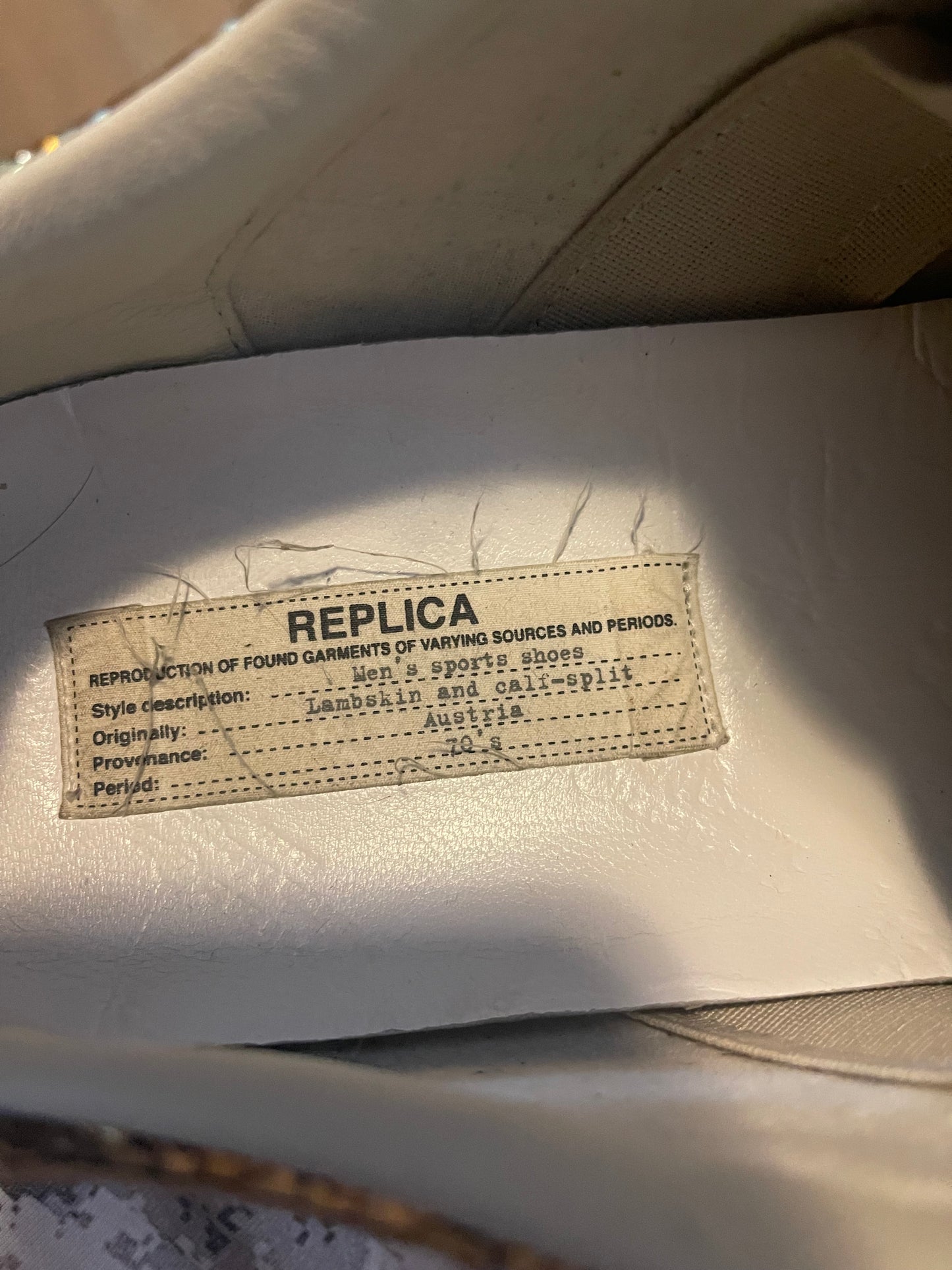 Maison Margiela gold replicas foil effect sneakers
