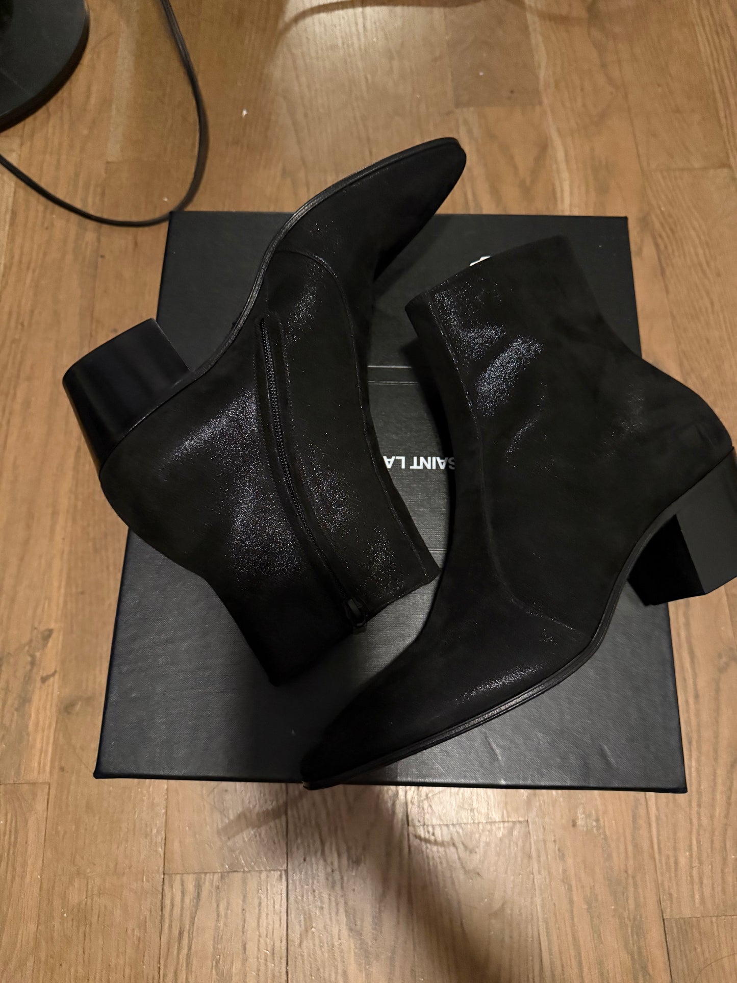 Saint laurent Vassili 60 Zip boot glitter hydra black