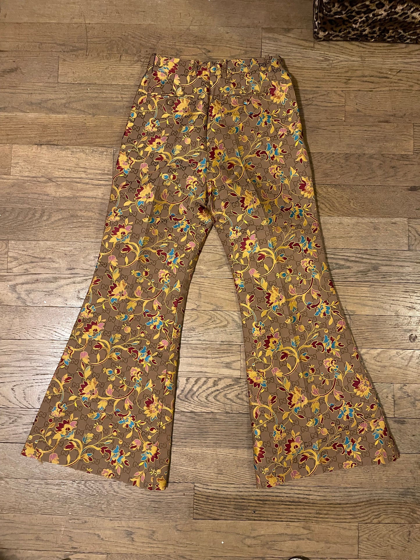 Gucci all over print floral flared pants