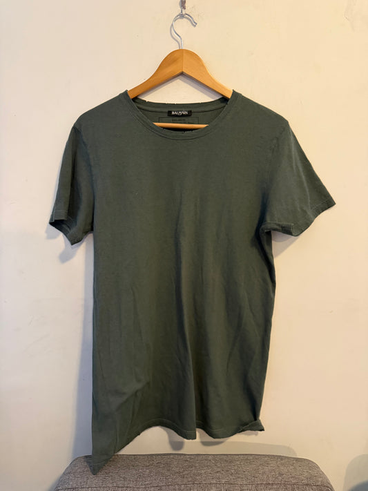 Balmain distressed 2016 t shirt size XL green olive