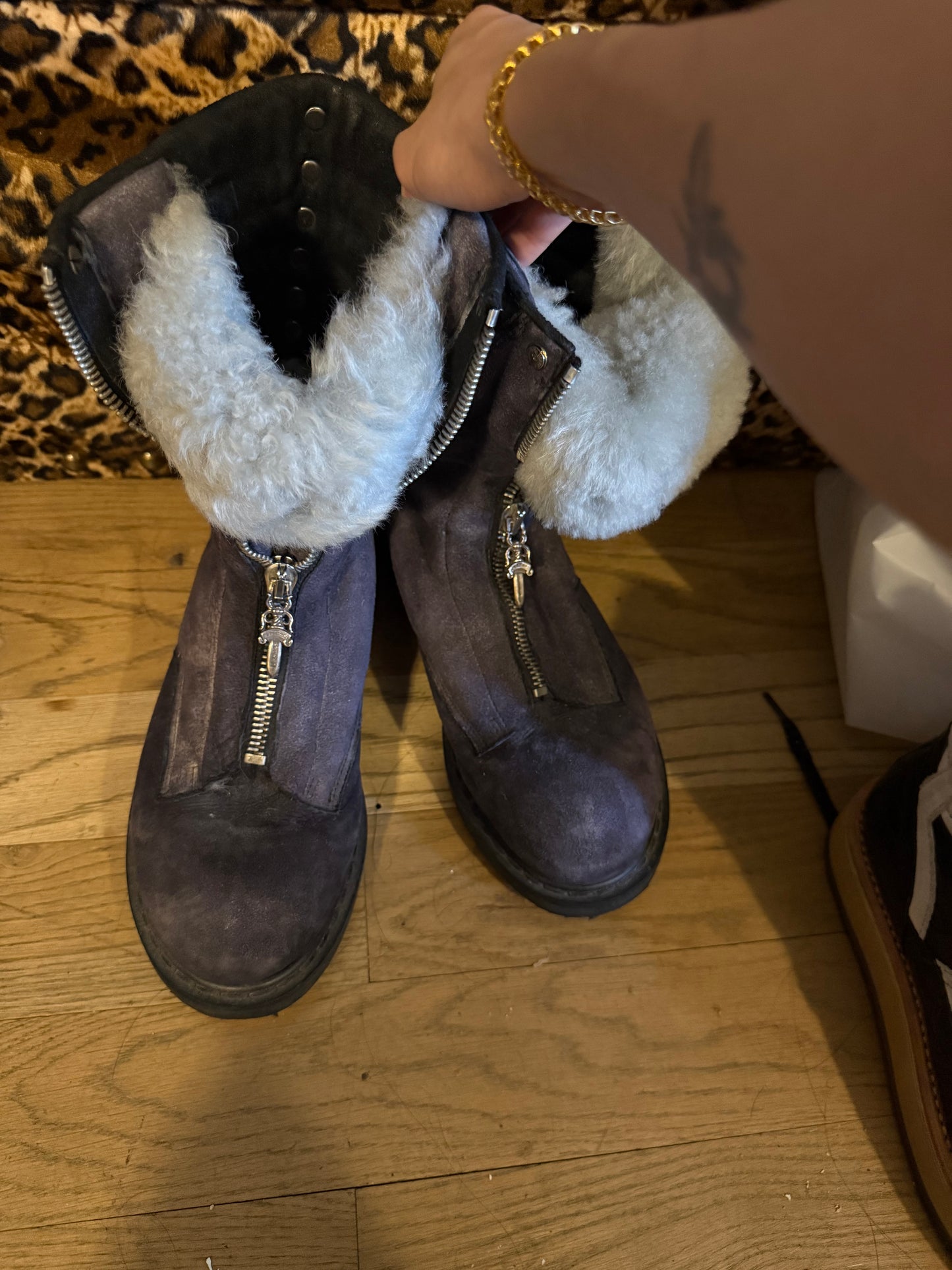 Chrome hearts rick Owens AW11 mouton Mohawk boots