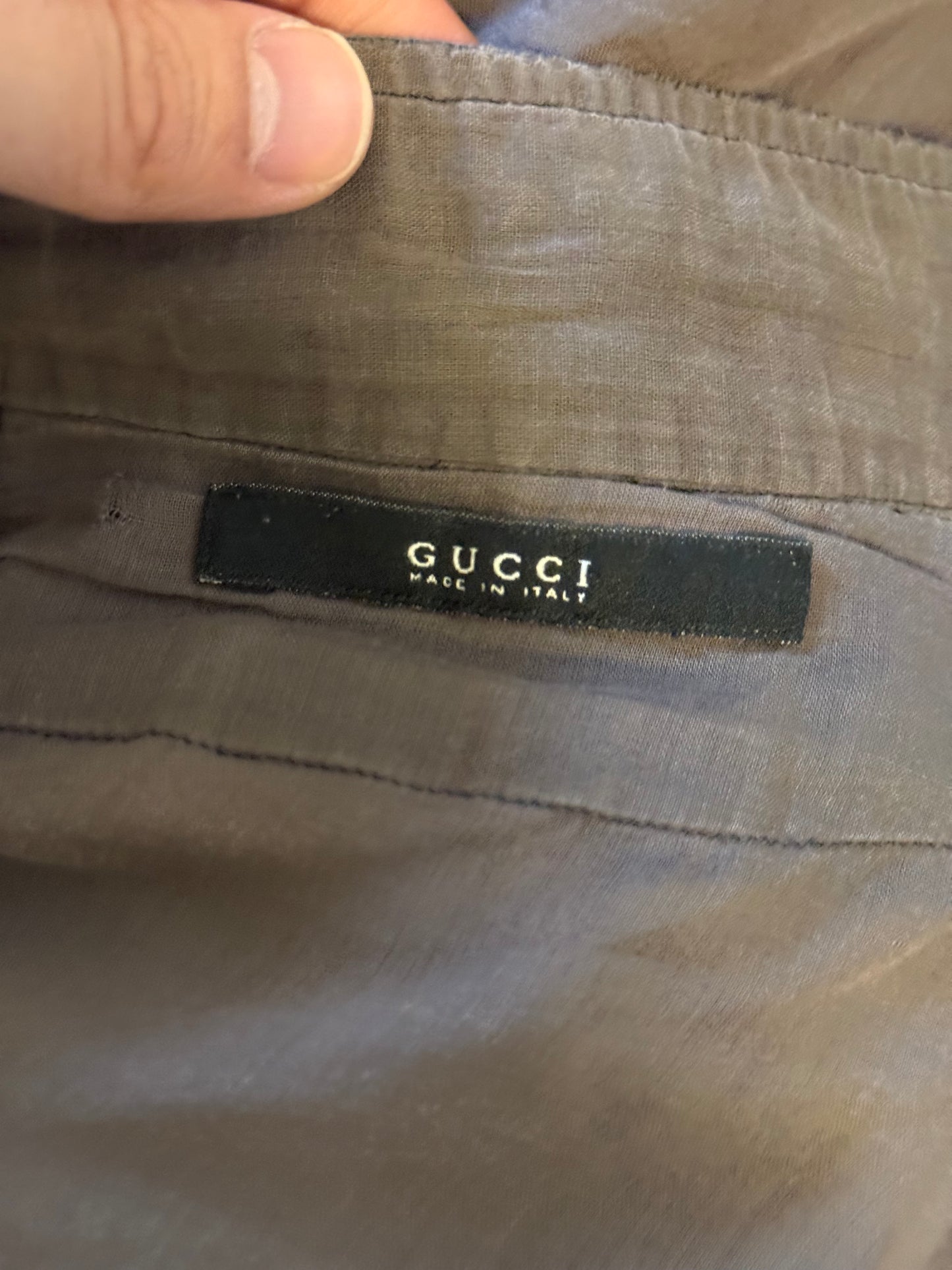 Gucci tom ford pleated button up shirt