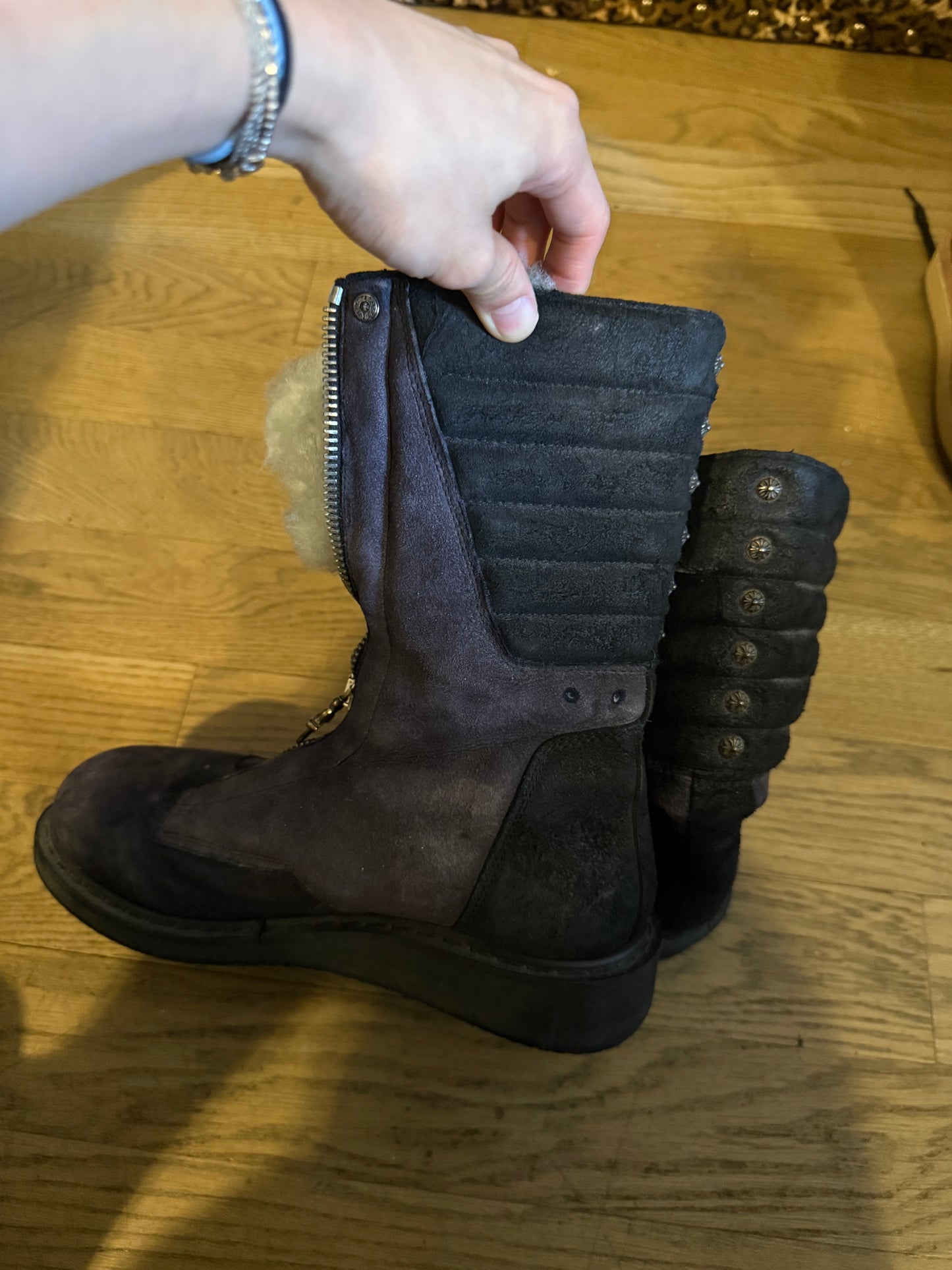 Chrome hearts rick Owens AW11 mouton Mohawk boots