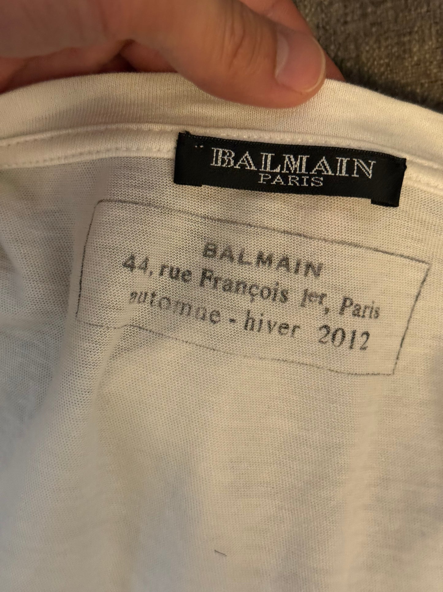Balmain 2012 Olivier rousting era double eagle head shield t shirt