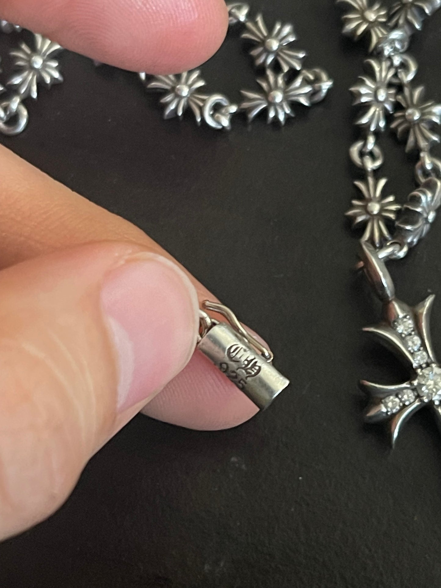 Chrome hearts Tiny E with Tiny Diamond Cross