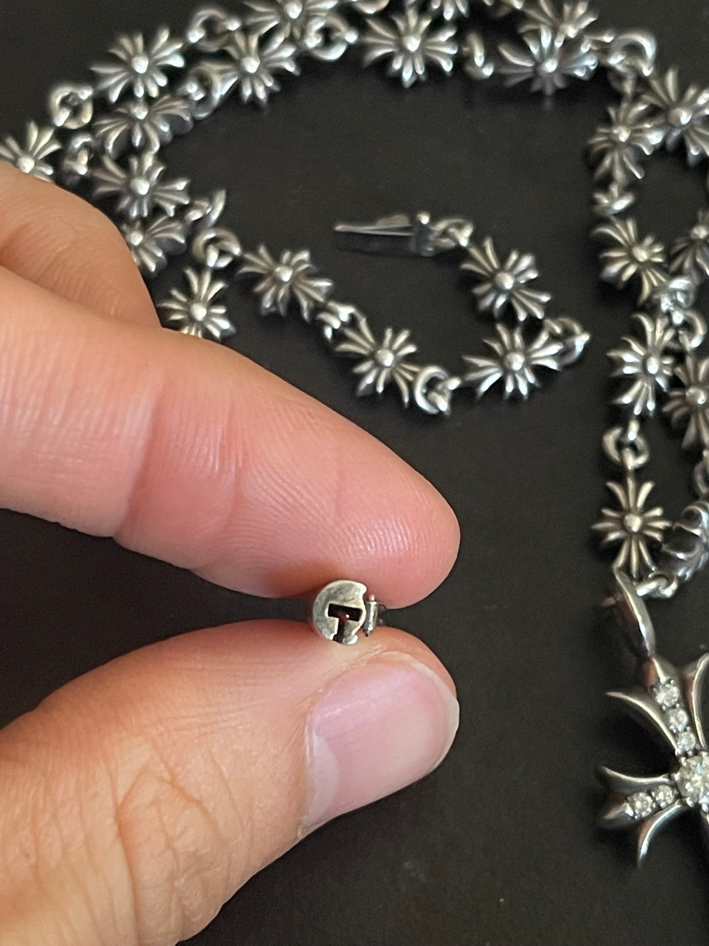 Chrome hearts Tiny E with Tiny Diamond Cross