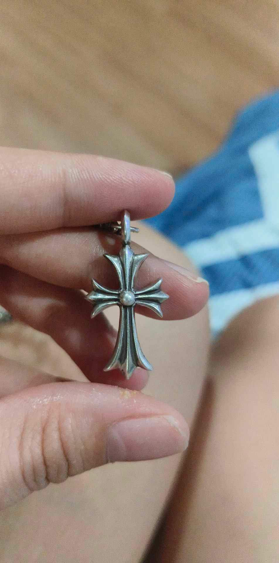 Chrome hearts Tiny E with Tiny Diamond Cross